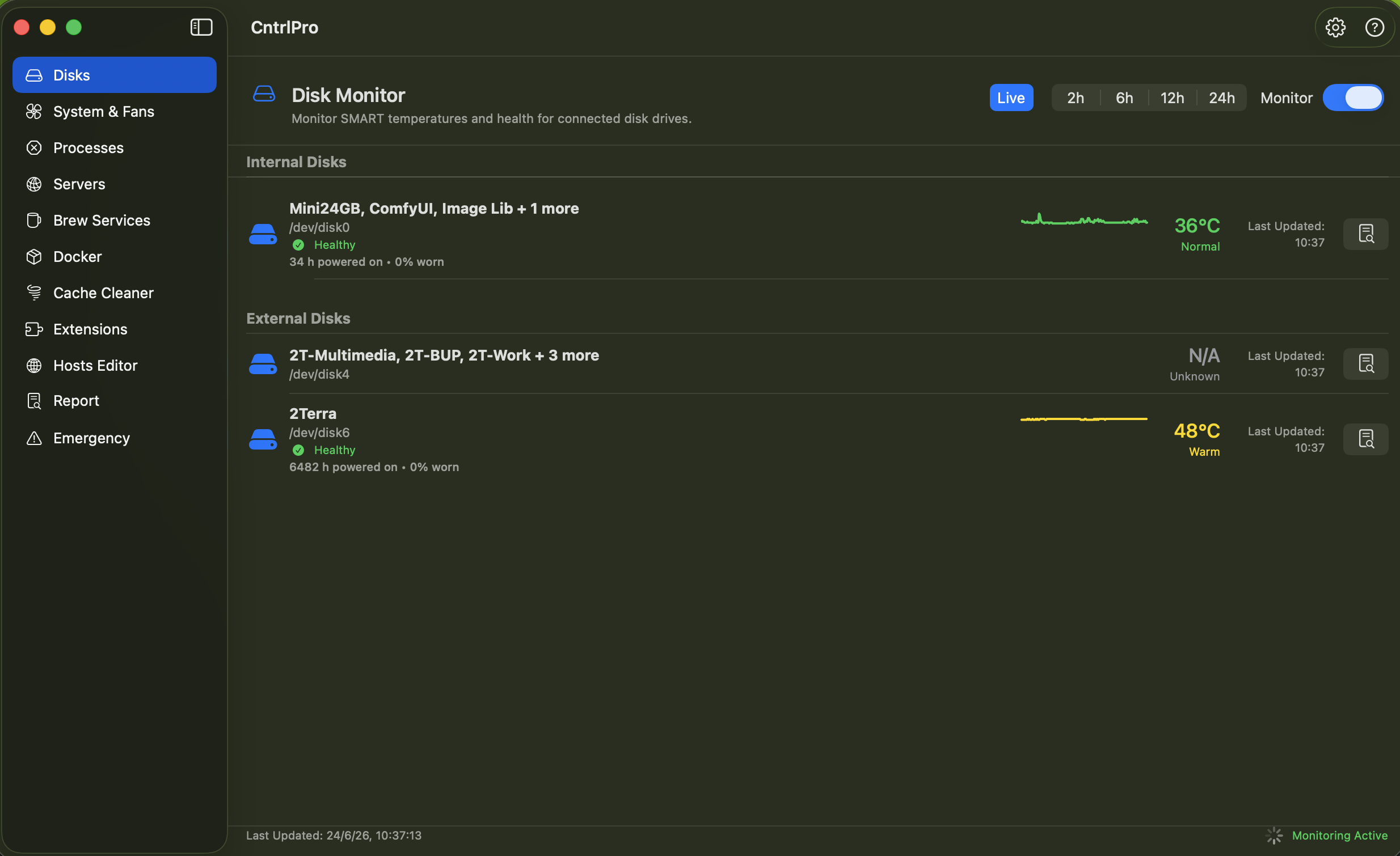 CntrlPro Disk Monitor screenshot