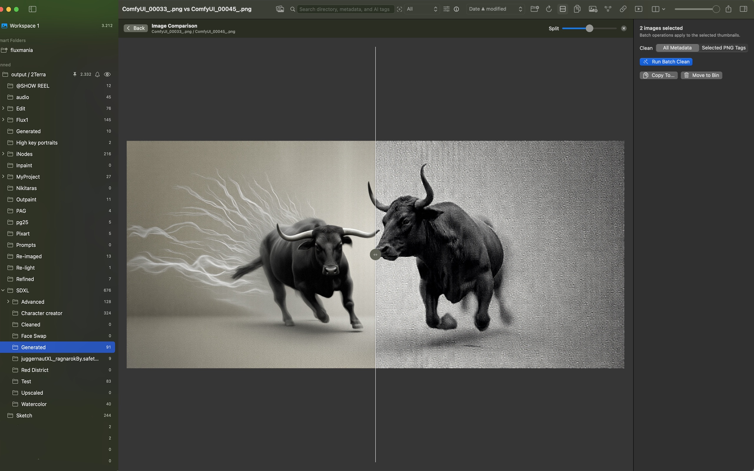 PrismPro compare tools screenshot