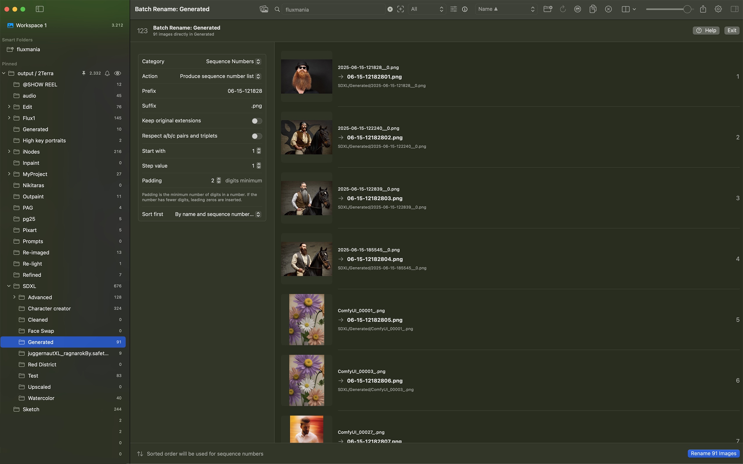 PrismPro batch rename screenshot